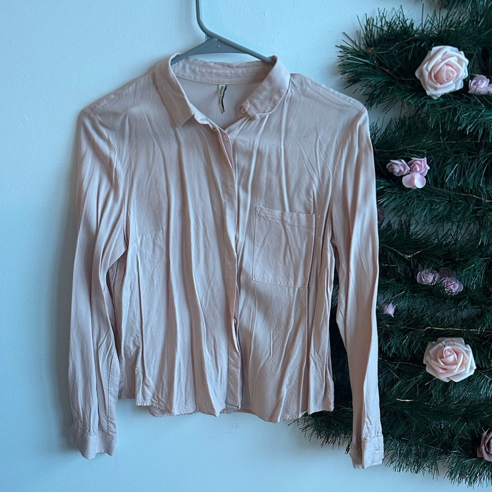 Bershka Light Pink Button Down Shirt
